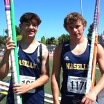 Bo Dunagan, left, and Jason Gardner spent the entire season pushing each other to improve in the pole vault. They qualified for state where Gardner placed fifth and Dunagan sixth.